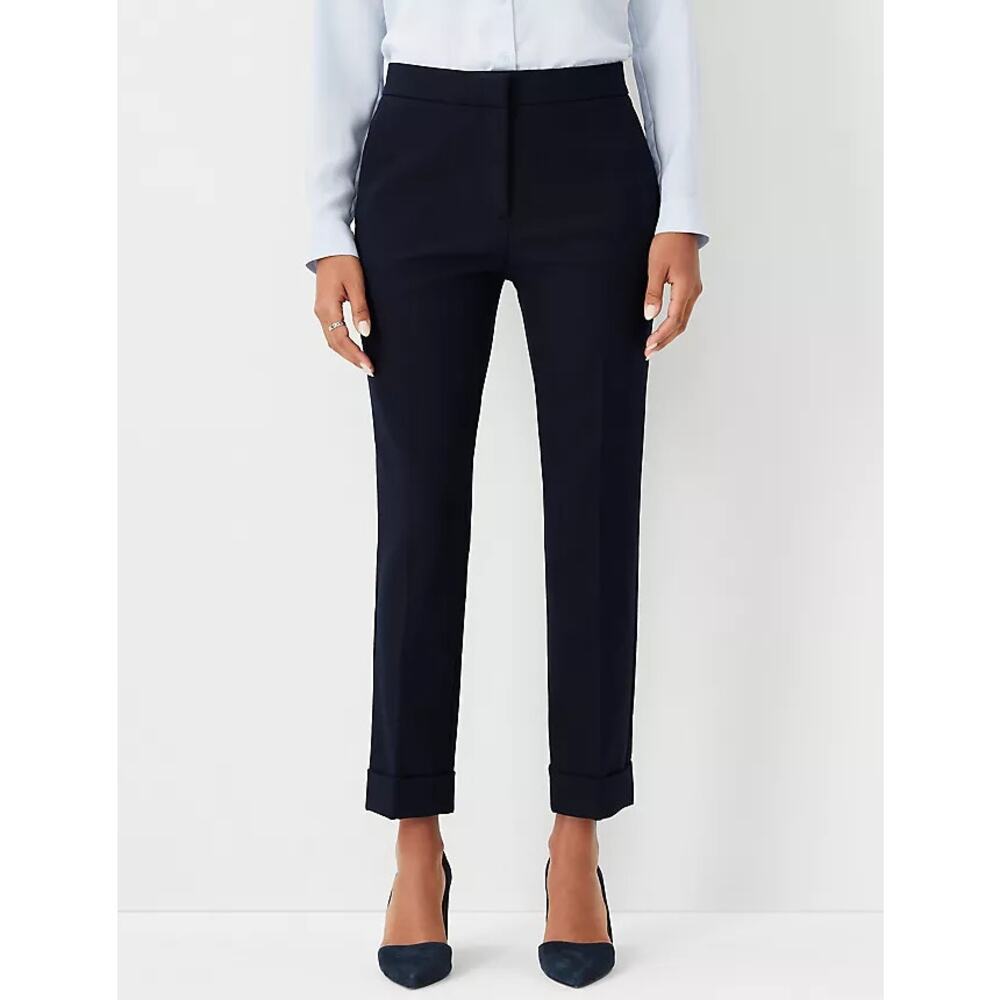 ANN TAYLOR The High Rise Eva Ankle Pant Atlantic Navy Slim Fit Women's 00/XXS